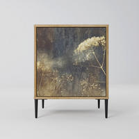 SIDEBOARD GENTLE POWER, Eichefarben, 57,5x42x72,5 cm, Schwarze Metallfüße - Eichefarben/Multicolor, Holzwerkstoff/Metall (57.5/72.5/42cm) - SpaceRebels
