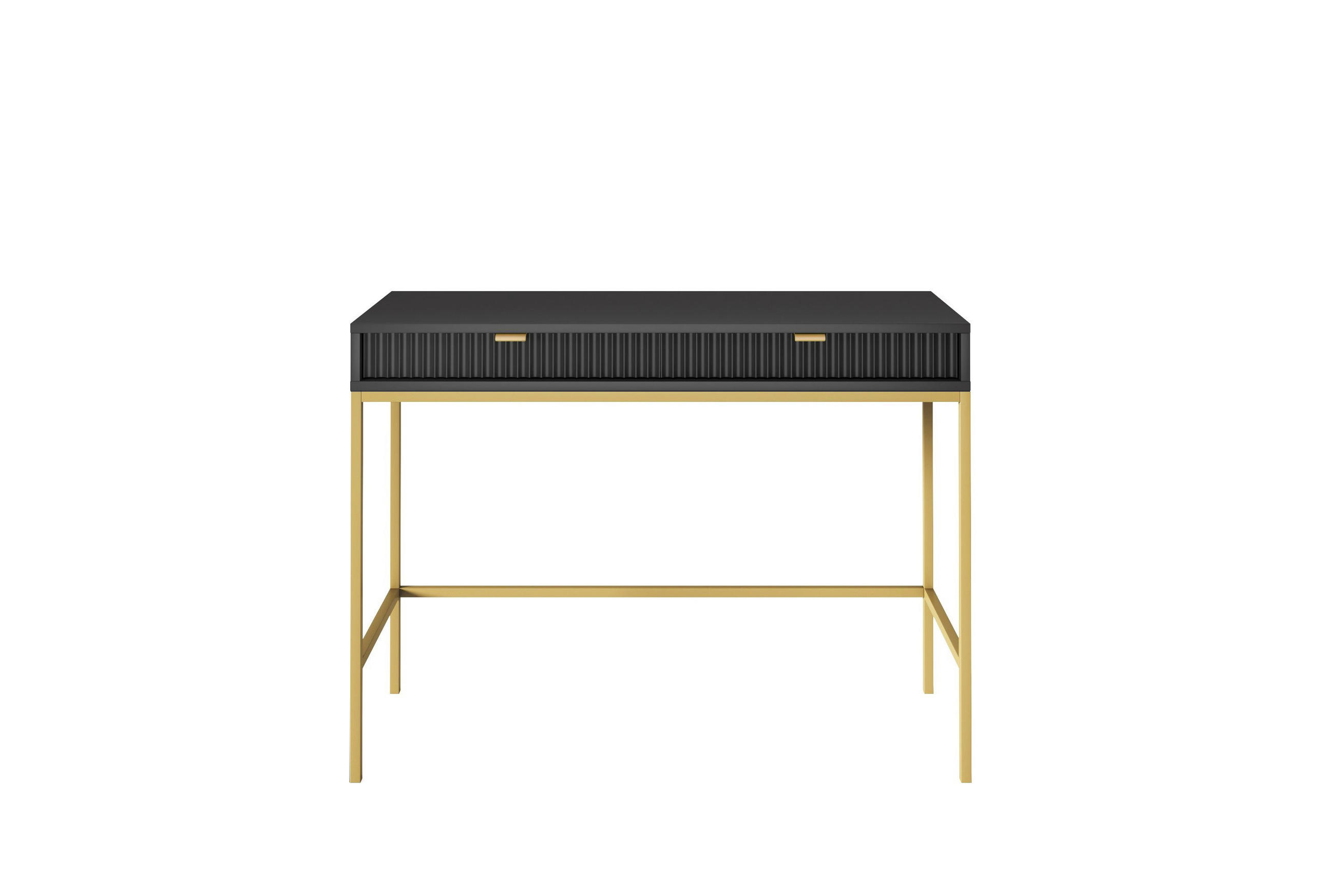 SCHMINKTISCH ZOVA Schwarz 104x77x50 cm Little table, Freistehend - Goldfarben/Schwarz, Holzwerkstoff/Metall (50/104/77cm) - DomoHome