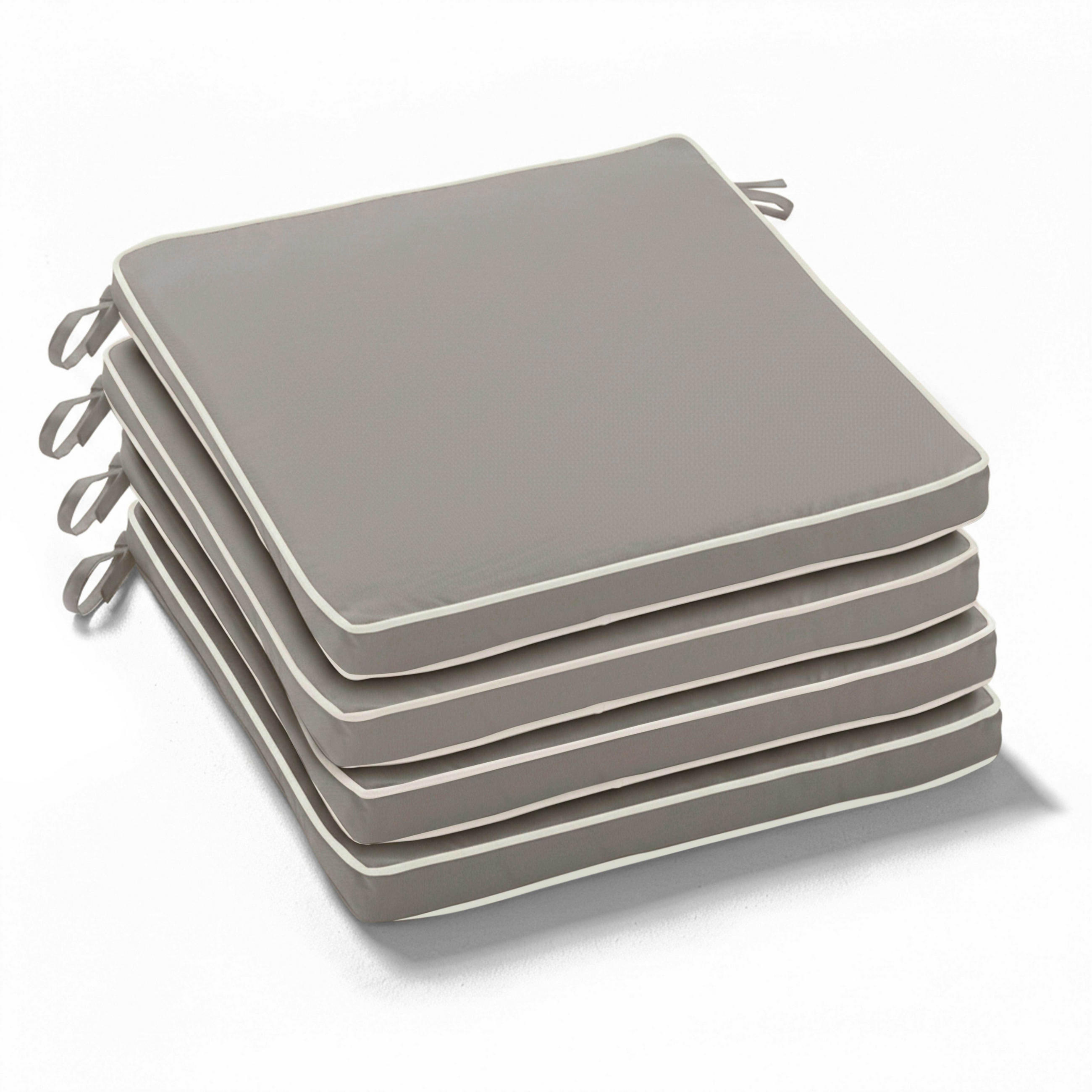 SITZKISSEN 4-tlg., Taupe - Taupe, Textil (40/4.5/40cm) - Oviala