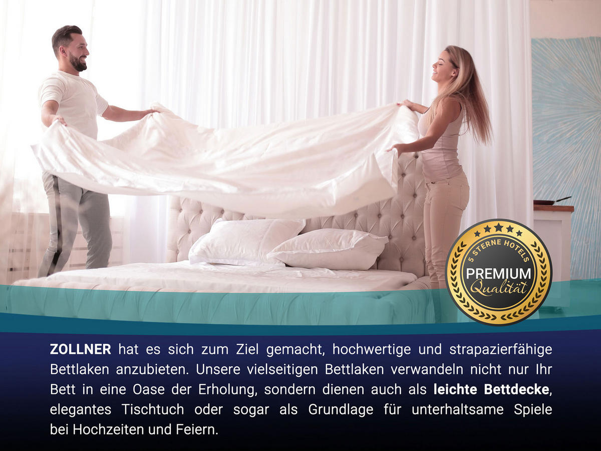 BETTLAKEN, 180x310 cm, 80% Baumwolle, 20% Polyester - Weiß, Naturmaterialien (180/310cm) - Zollner