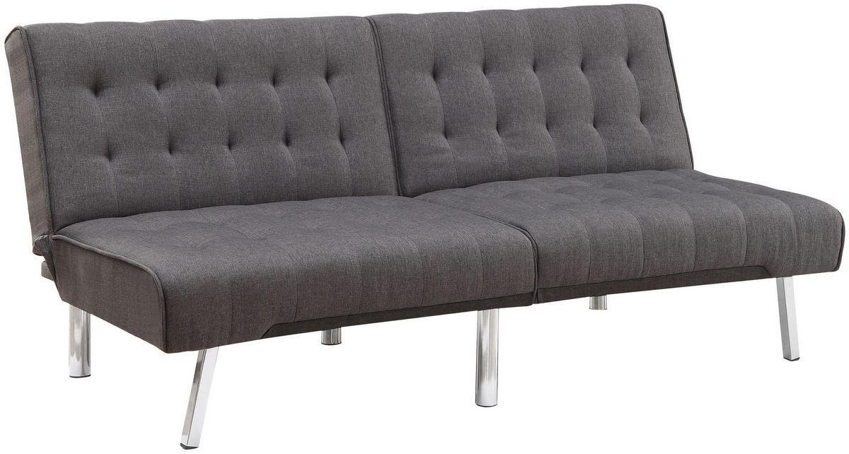 SCHLAFSOFA Pierre Samt Grau - Grau, Textil (180/81/86cm) - ATLANTIC home collection