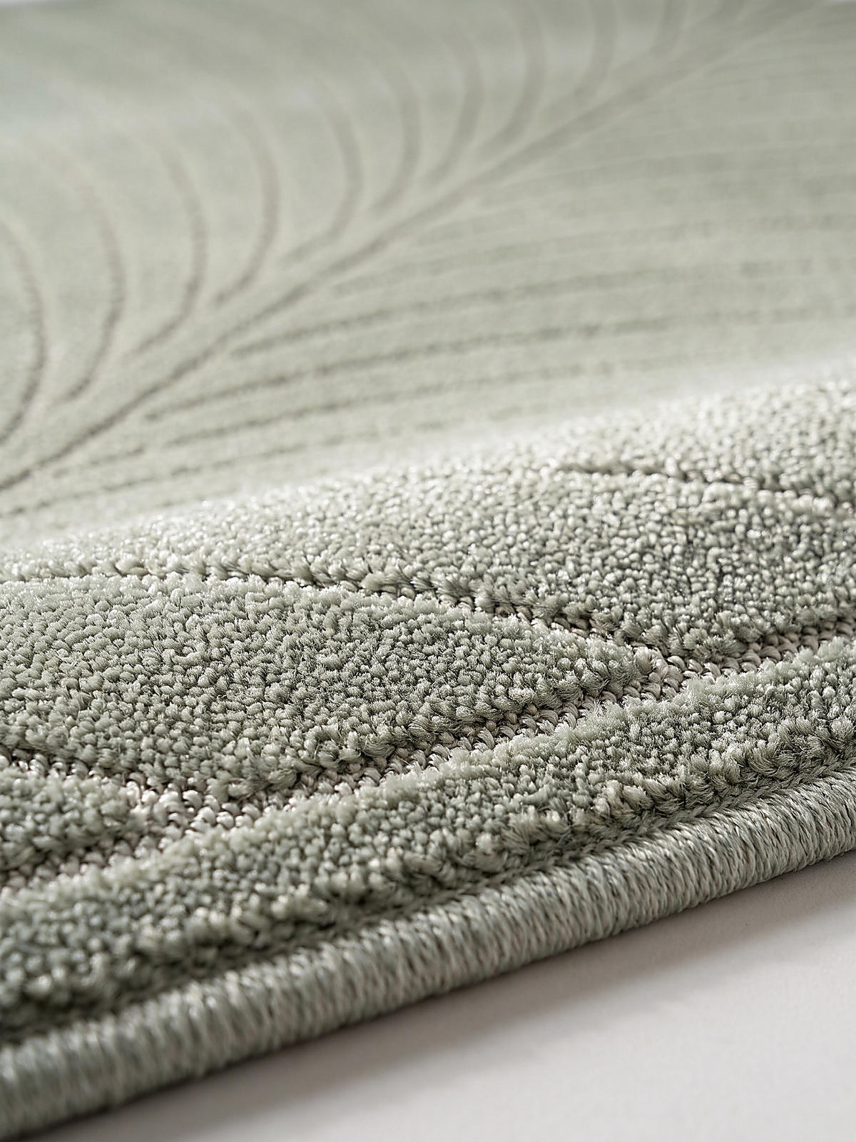 TEPPICH Outdoor, Fußbodenheizung-geeignet, mit Blattmotiv, aus Polypropylen, ENGADIN in Salbeigrün, 140 x 200 cm - Grün, Textil (140/200cm) - KADIMA DESIGN