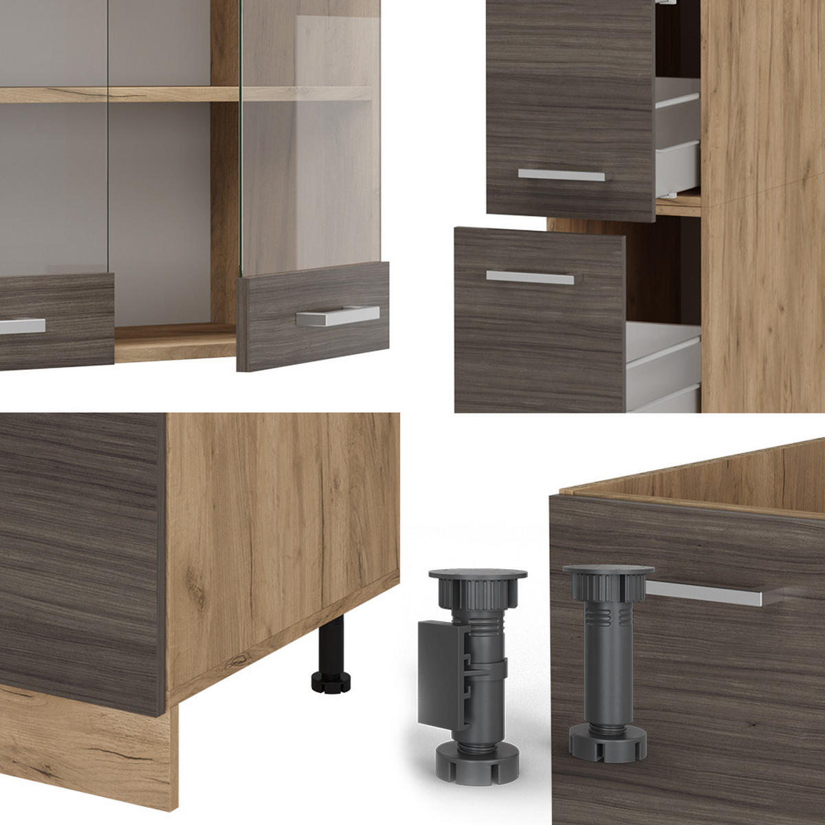 Honigeiche/Grau, Holzwerkstoff (350/81.6/46cm) - Vicco