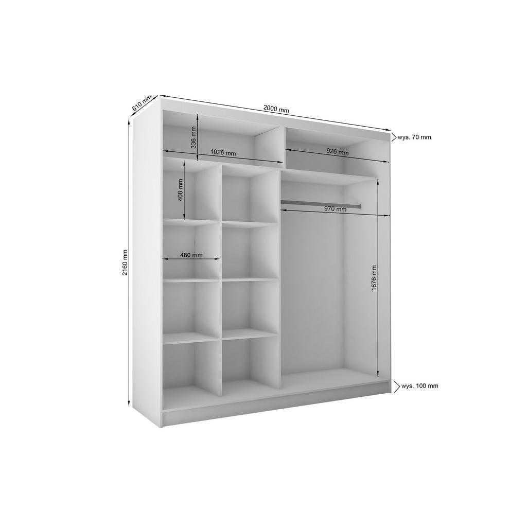 Thumbnail - Altdecor Kleiderschrank, Grau, Holzwerkstoff, 200x216x61 cm, Schlafzimmer, Kleiderschränke