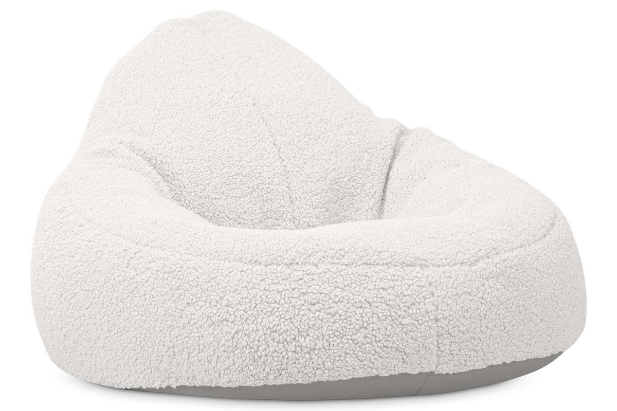 SITZSACK COSMO aus Bouclé, Hellgrau - Weiß, Textil (85/80/85cm) - KONSIMO®
