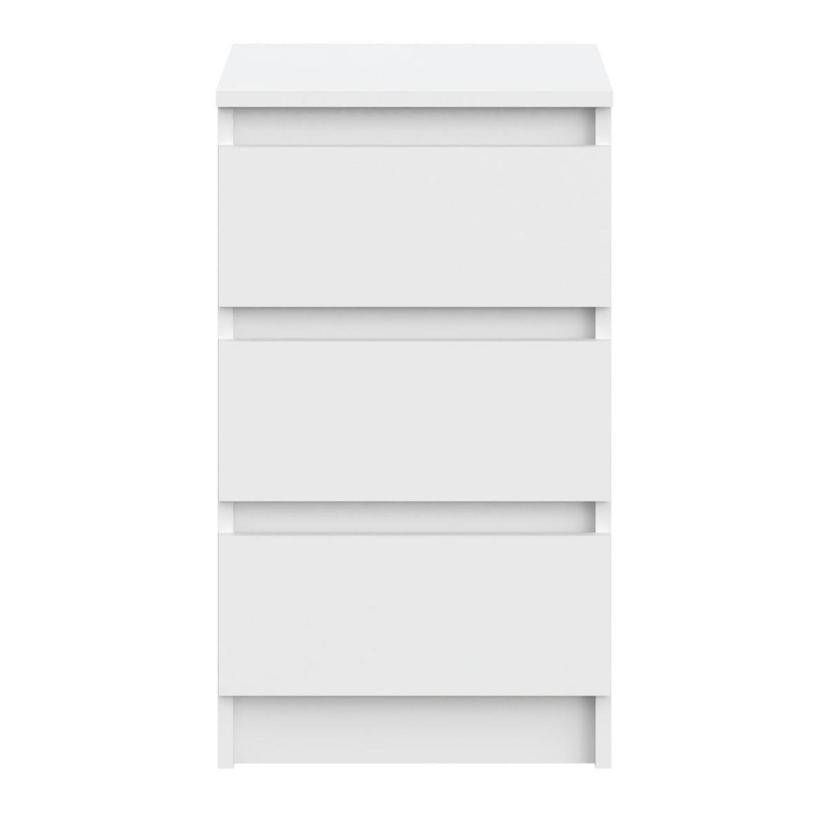 SIDEBOARD SOLA KOM3-3S Schubladen Weiß - Weiß, Holzwerkstoff/Kunststoff (40/69/43cm) - Komodee
