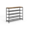 SCHUHBANK Fyrk Eiche rustikal 100 x 80 cm - Wildeiche/Schwarz, Holzwerkstoff (100/80/30cm) - Vicco