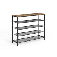 SCHUHBANK Fyrk Eiche rustikal 100 x 80 cm - Wildeiche/Schwarz, Holzwerkstoff (100/80/30cm) - Vicco