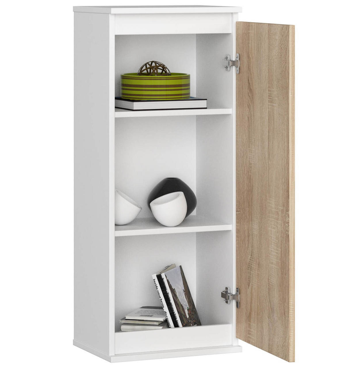 HÄNGESCHRANK Weiß, Eiche Sonoma 99/40/30 - Weiß, Holzwerkstoff (40/99/30cm) - RAUMHIRSCH FURNITURE