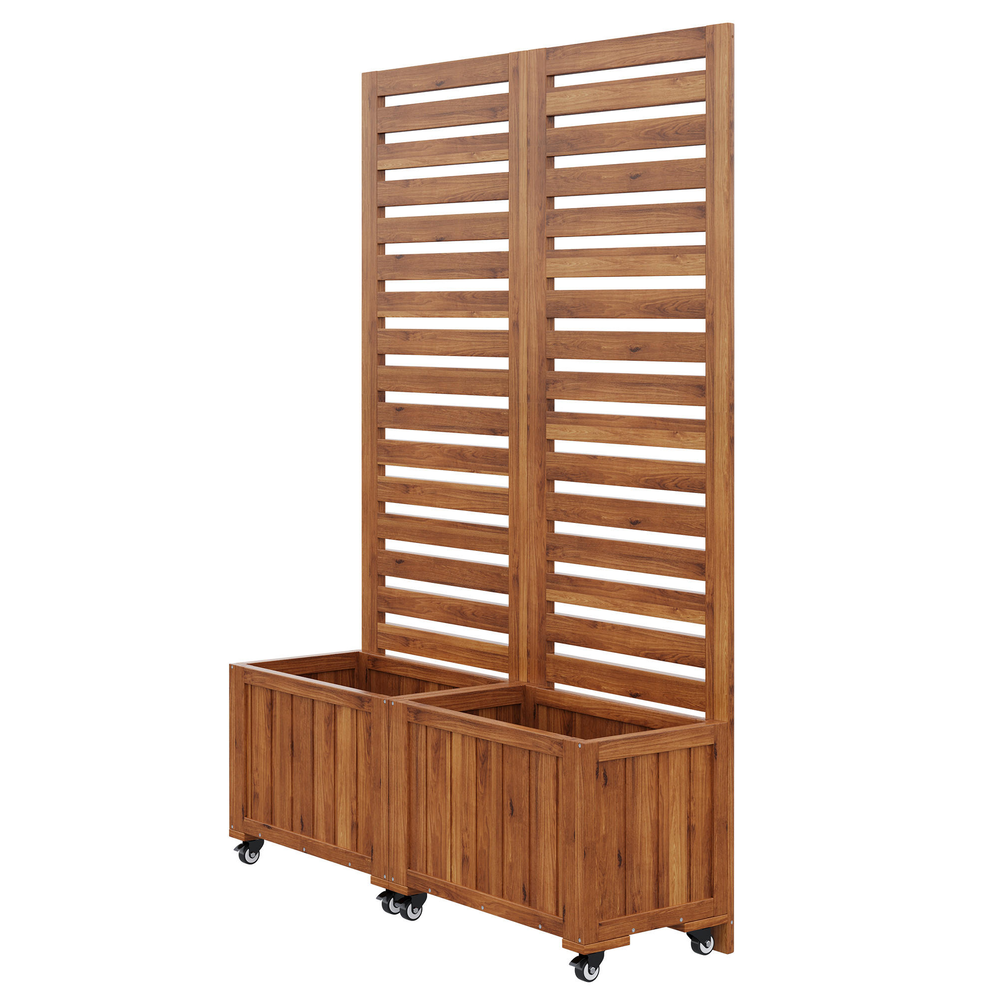 PFLANZKÜBEL Massives Tannenholz Dunkelbraun mit Spalier - Braun, Holz (32/32/102.5cm) - ComfortXL