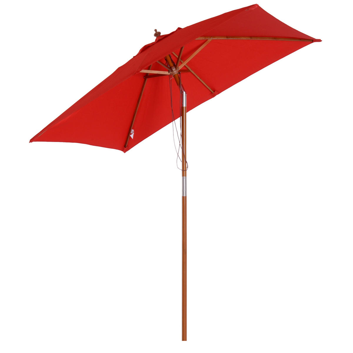 SONNENSCHIRM DE-11360 rechteckig, neigbar, Holz Rot - Rot, Holzwerkstoff (150/200cm) - ComfortXL