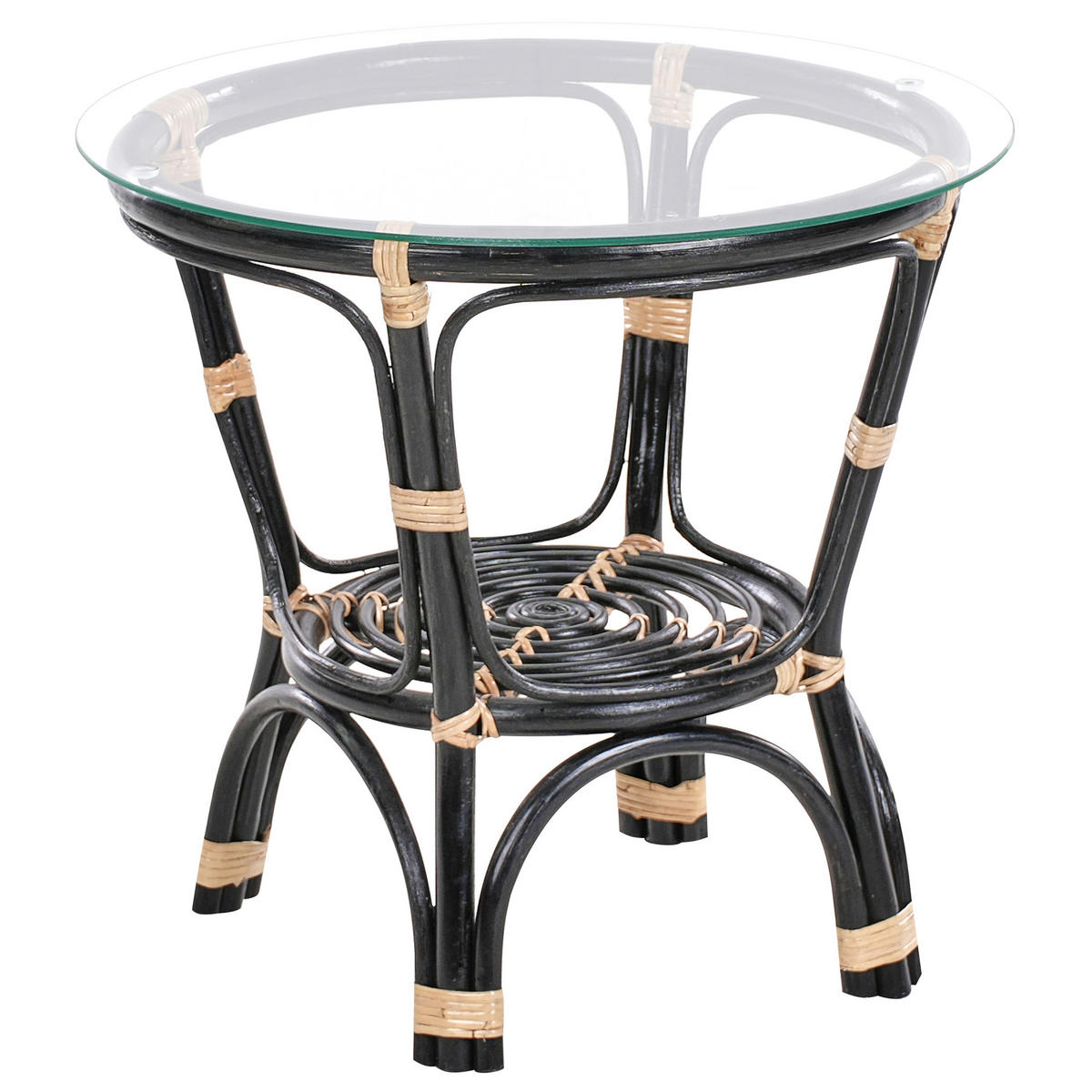 BISTRO-SET Schwarz/Heller Holzfarbton Pecorini - Hellbraun/Schwarz, Naturmaterialien - Beliani