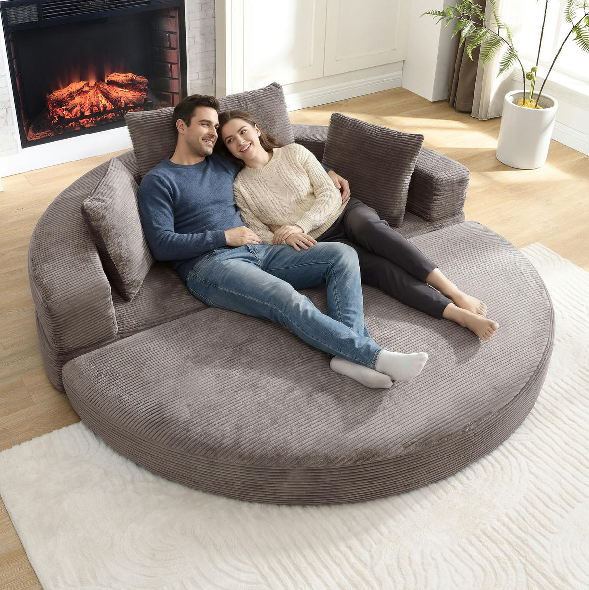 SCHLAFSOFA 173/176/40 cm aus Schaumstoff mit 2-in-1-Funktion Braungrau - Graubraun, Kunststoff (176/40/173cm) - Modenvie