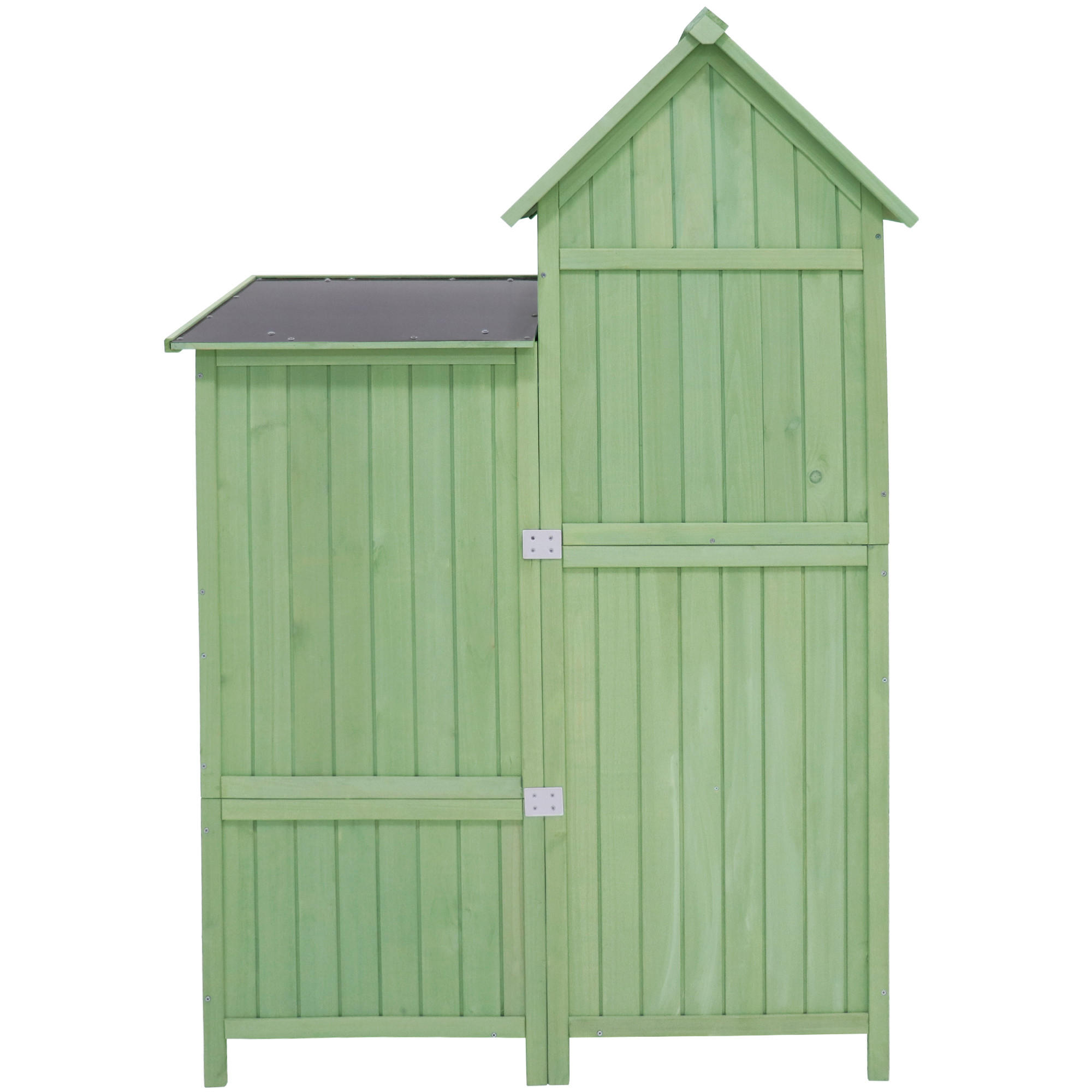 GERÄTESCHRANK Massives Holz Grün/PVC-Dach - Grün, Holz (54/173/118cm) - ComfortXL