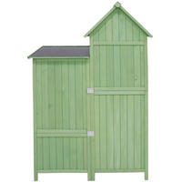 GERÄTESCHRANK Massives Holz Grün/PVC-Dach - Grün, Holz (54/173/118cm) - ComfortXL