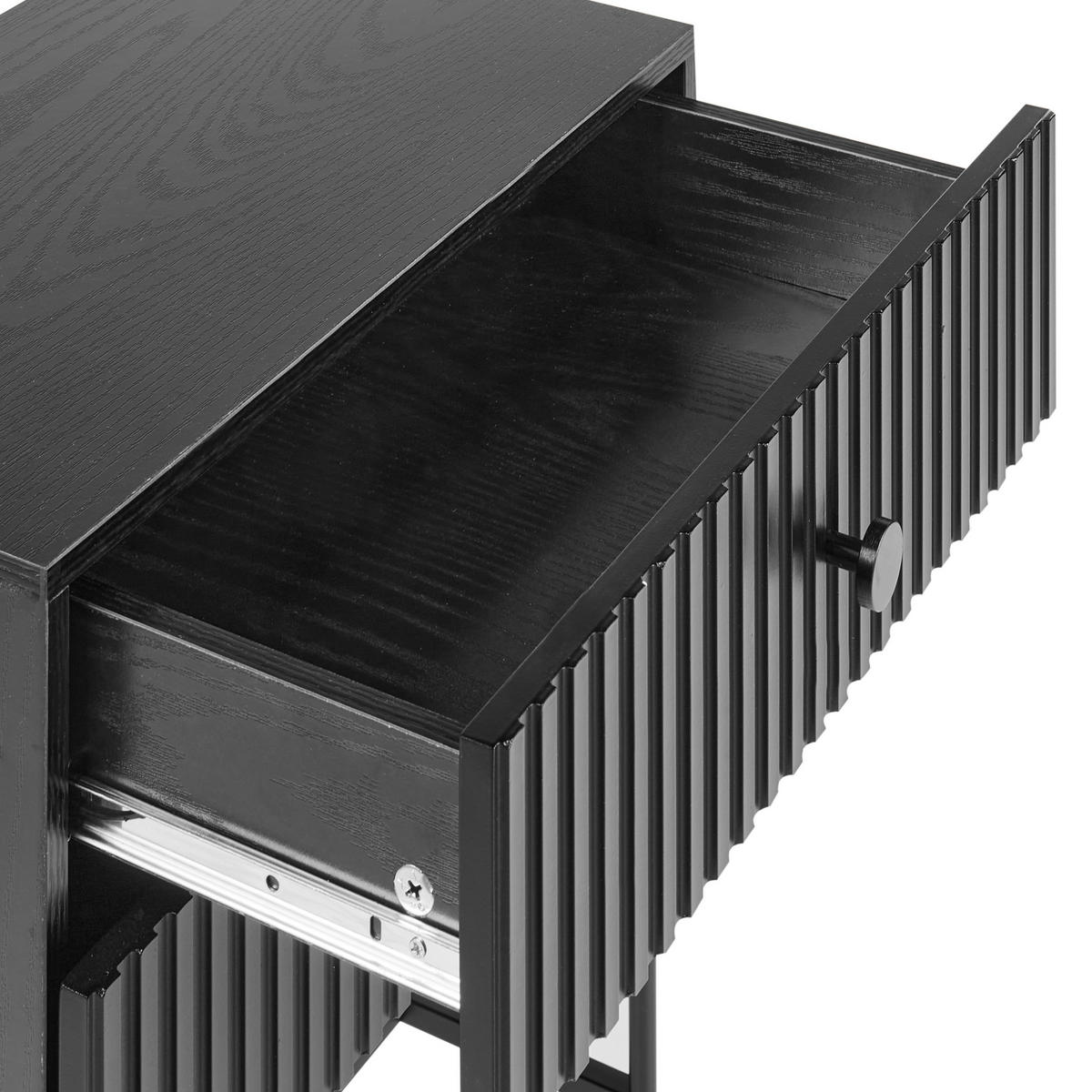 NACHTTISCH Schwarz Coventry - Schwarz, Holzwerkstoff (48/59/32cm) - Beliani
