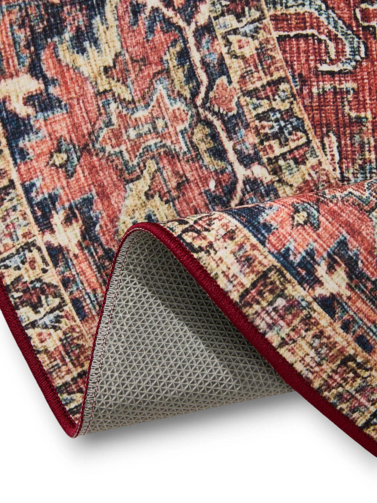 VINTAGE-TEPPICH George waschbar ø 160 cm rund - Beige/Multicolor, Kunststoff (160/160cm) - benuta