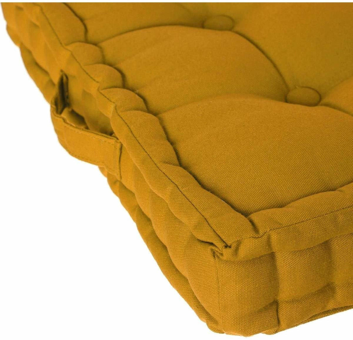 BODENSITZKISSEN Gelb 40/40/8 cm - Gelb, Naturmaterialien (40cm) - Atmosphera Createur d´interieur