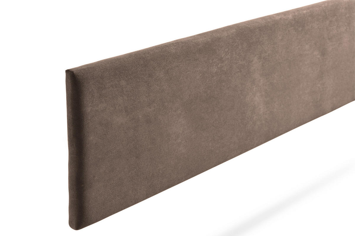 KOPFTEIL gepolstert NOVA Aqualine 145x50x5 cm - Schokolade - Moonia - Dunkelbraun, Holz (145/5/50cm)