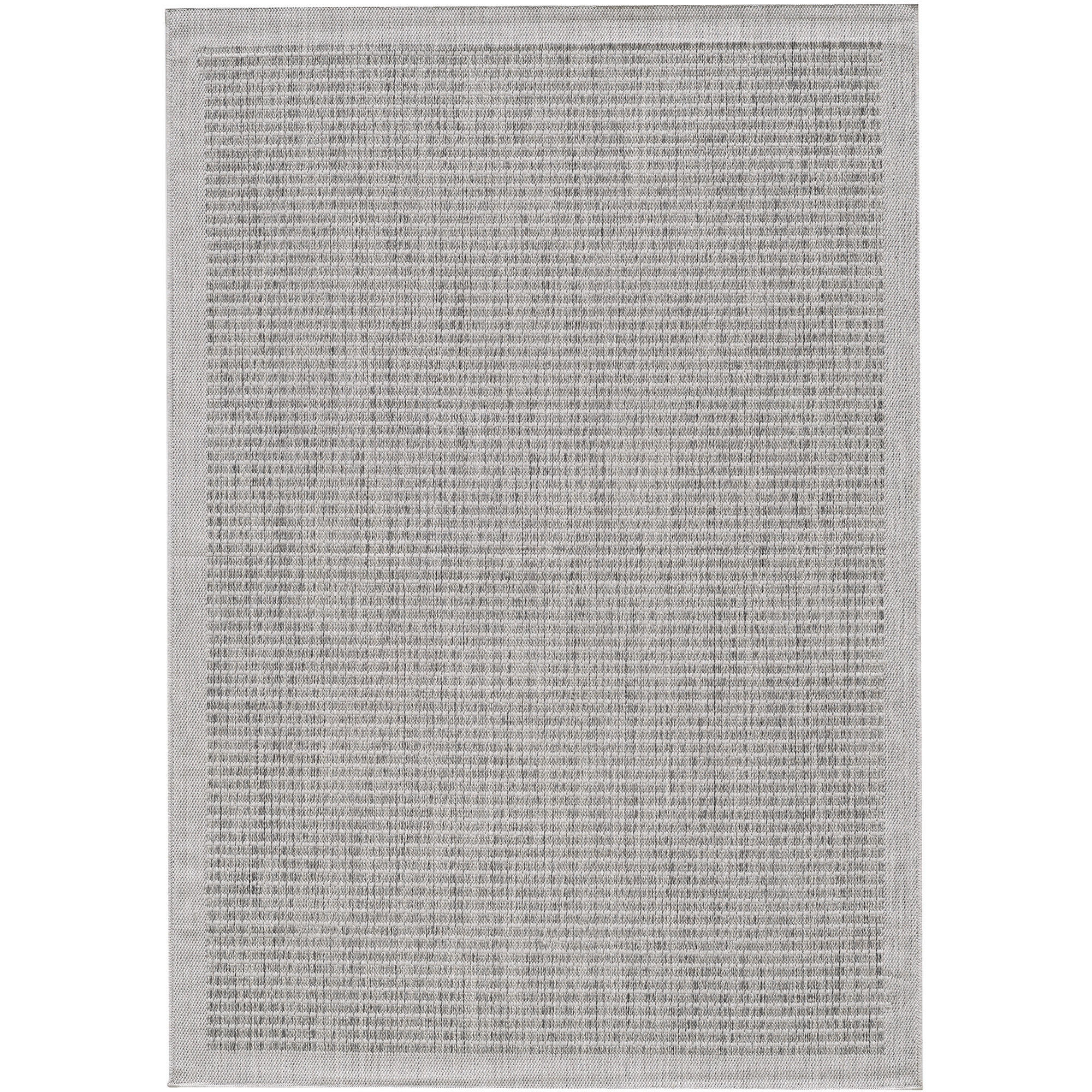 TEPPICH Outdoor Flachgewebe Uni-Farbe Polypropylen Balkon Grau Läufer 80x150 - Grau, Textil (80/150cm) - KADIMA DESIGN
