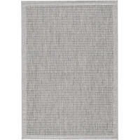 TEPPICH Outdoor Flachgewebe Uni-Farbe Polypropylen Balkon Grau Rechteckig 240x340 - Grau, Textil (240/340cm) - KADIMA DESIGN