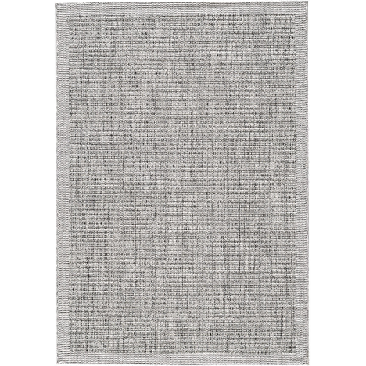 TEPPICH Outdoor Flachgewebe Uni-Farbe Polypropylen Balkon Grau Rechteckig 240x340 - Grau, Textil (240/340cm) - KADIMA DESIGN