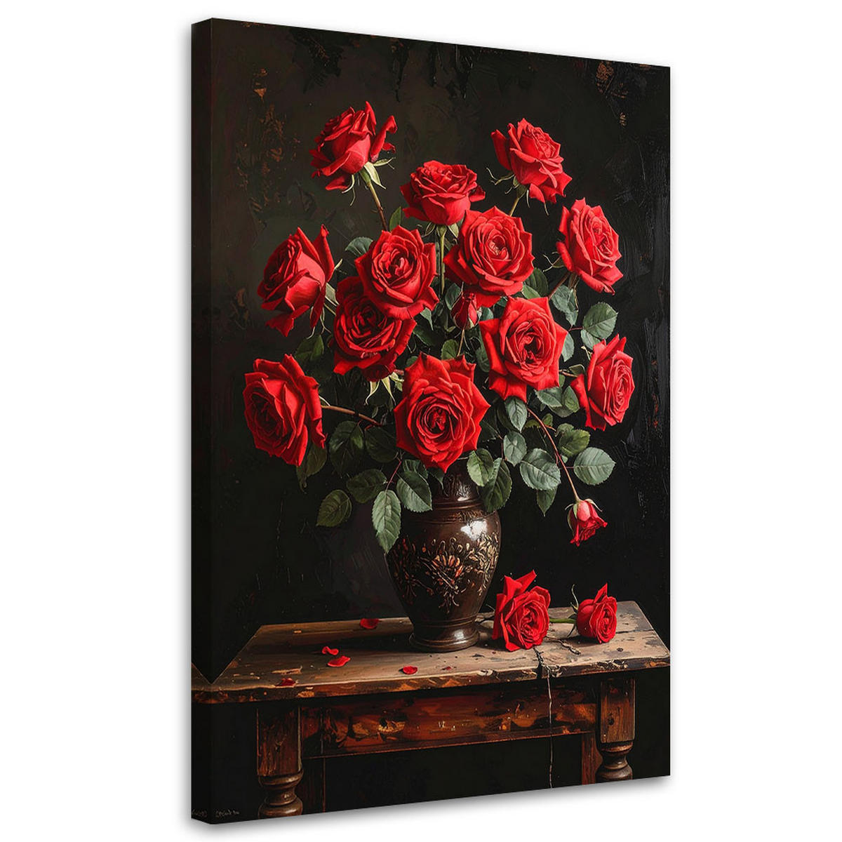 LEINWANDBILD Blumen 80x120cm - Rot, Textil (80/120cm) - Feeby