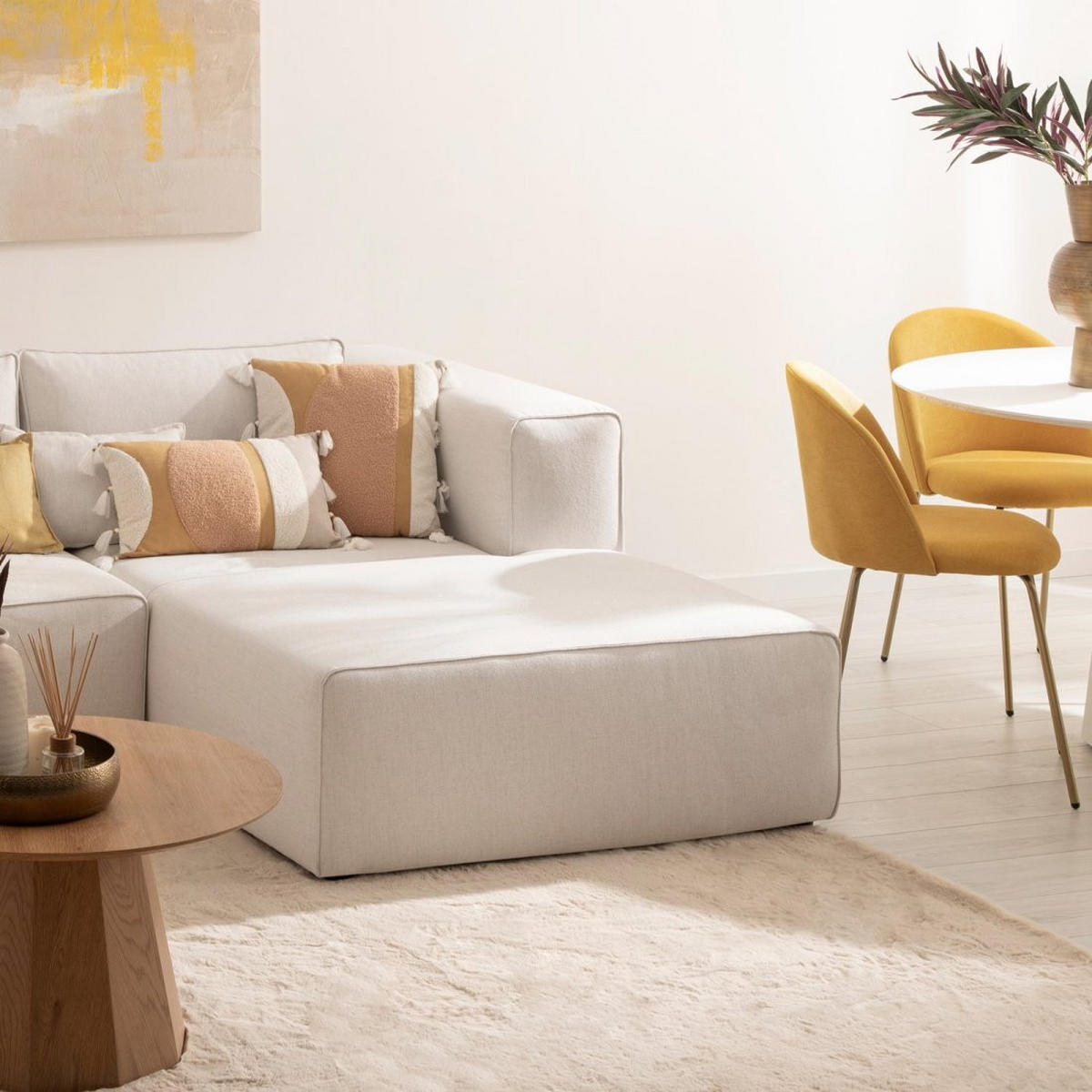 SOFA MODULARES Owen Beige 107 cm x 78 cm - Beige, Textil (107/78/176cm) - Klast Home