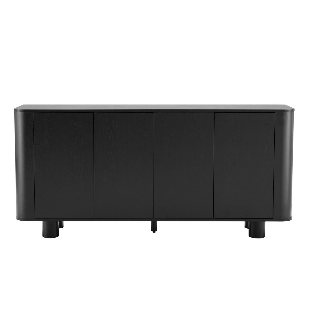 SIDEBOARD 160 cm, schwarzes Holz - Schwarz, Holz (40/75/160cm) - Oviala