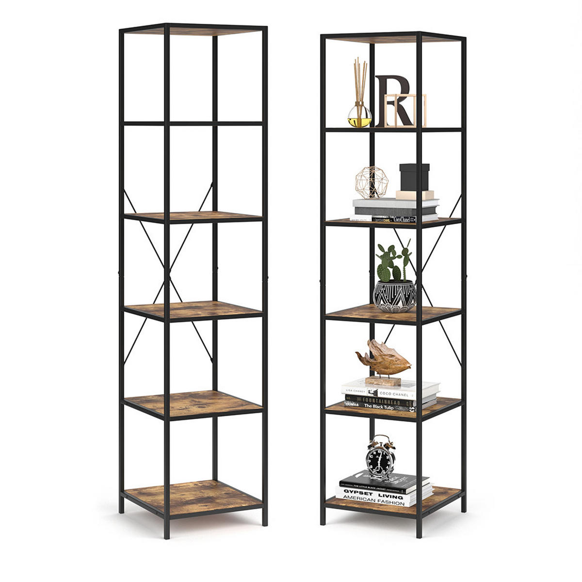 RAUMTEILER Fyrk Antikholz 40 x 174 cm 2er Set - Alteiche/Schwarz, Holzwerkstoff (40/174/39.5cm) - Vicco