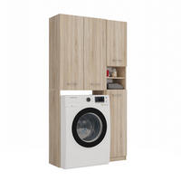 WASCHMASCHINENSCHRANK Waschli Set 4B - Sonoma Eiche, Holzwerkstoff (96/180/30cm) - kommodly