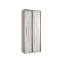 SCHWEBETÜRENSCHRANK 235,2/100/45 2-türig - Silberfarben/Weiß, Holz/Metall (100/235/45cm) - Abiks Möbel