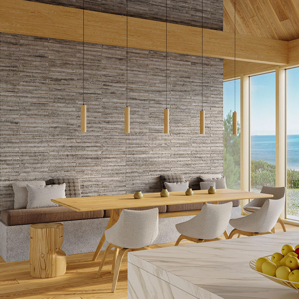 LED HÄNGELEUCHTE Holz Schwarz - Schwarz, Holz (8/8/100cm)