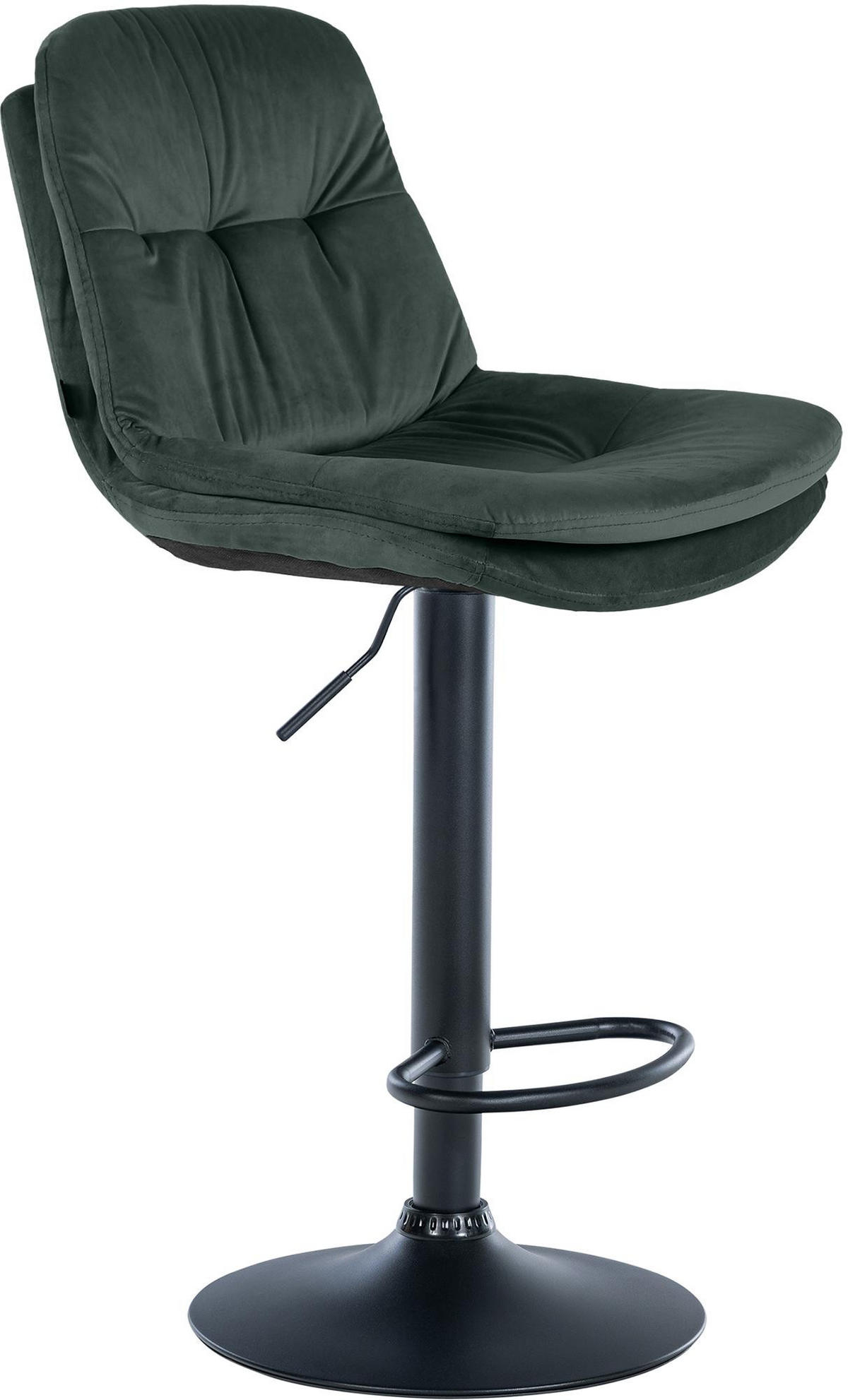 BARHOCKER Samt dunkelgrün - Dunkelgrün/Schwarz, Textil (46/94/54cm) - CLP