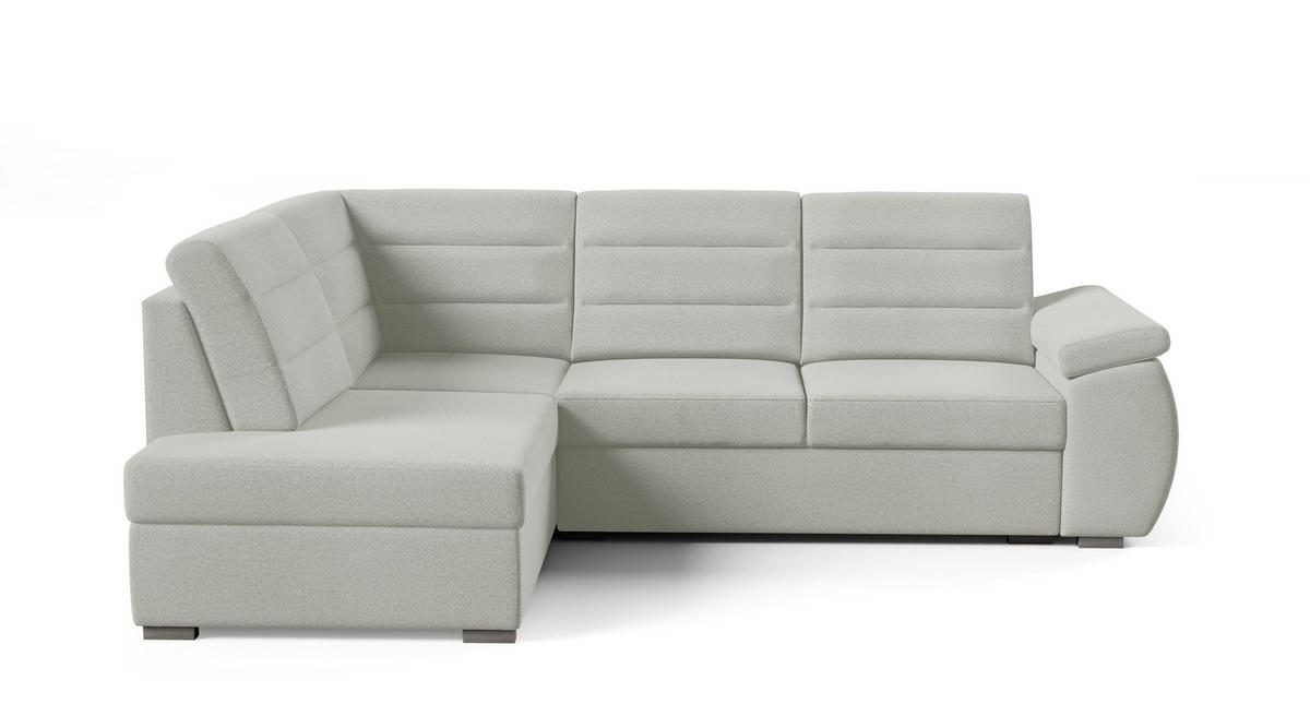 ECKSCHLAFSOFA - Ecksofa Gardenia - Hellgrau - Links - Hellgrau, Holzwerkstoff (264/190cm) - Möblo