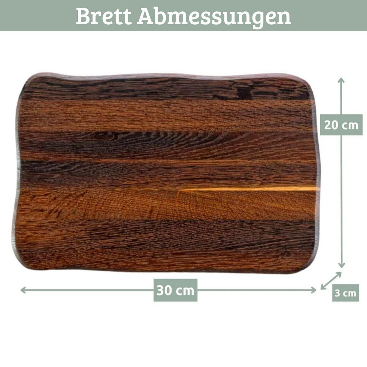 SCHNEIDEBRETT Holz groß DOLU klingenschonend 30x20x3 cm Dunkelbraun - Dunkelbraun, Holz (30/20cm) - DELUKE