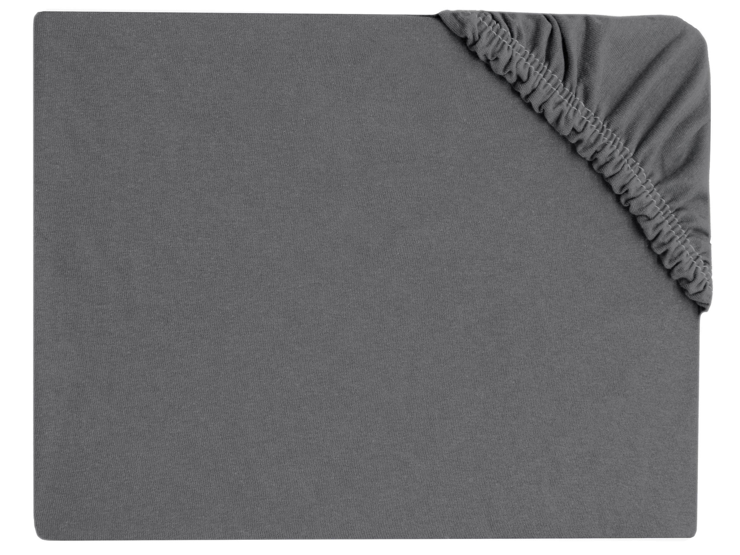SPANNBETTLAKEN, 140x200 cm, 100% Baumwolle, Grau - Dunkelgrau, Textil (140/200cm) - Zollner