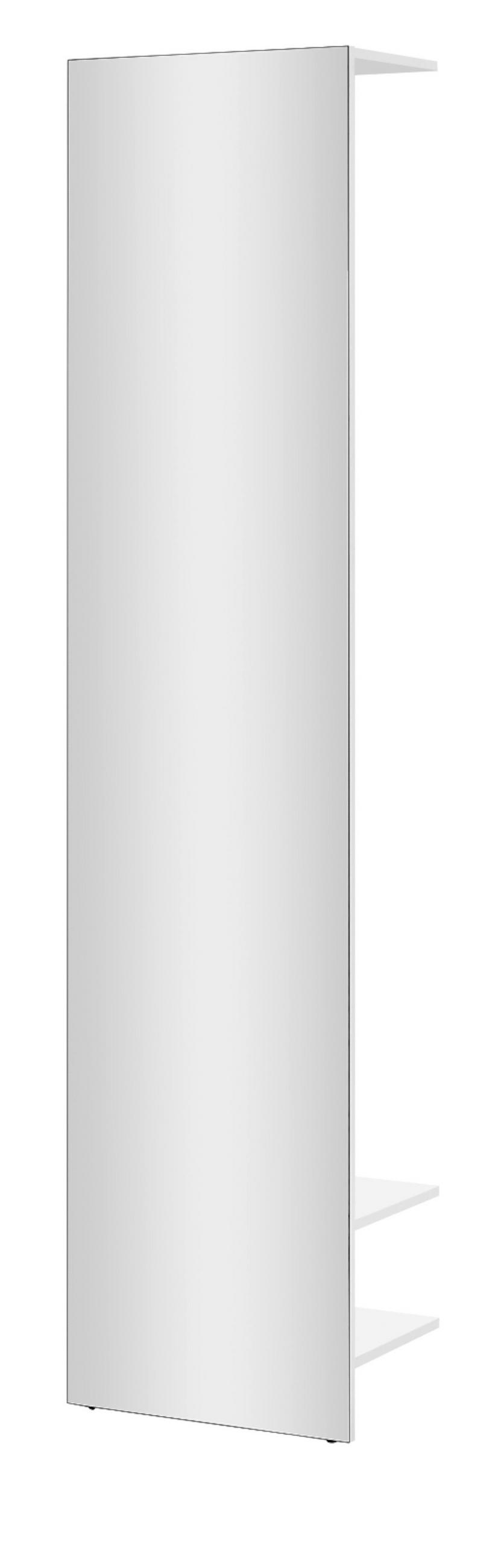 GARDEROBE weiß 50 cm, Kompaktgarderobe mit Spiegel - Schwarz/Weiß, Glas/Holzwerkstoff (50/200/30cm) - Furn.Design