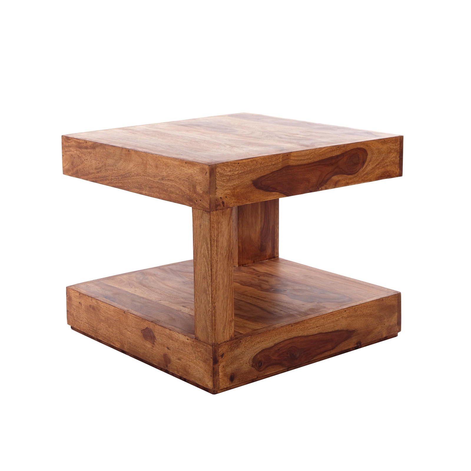 COUCHTISCH TIERRA Sheesham Holz massiv naturfarben - Naturfarben, Holz (45/45/40cm) - DESIGN DELIGHTS