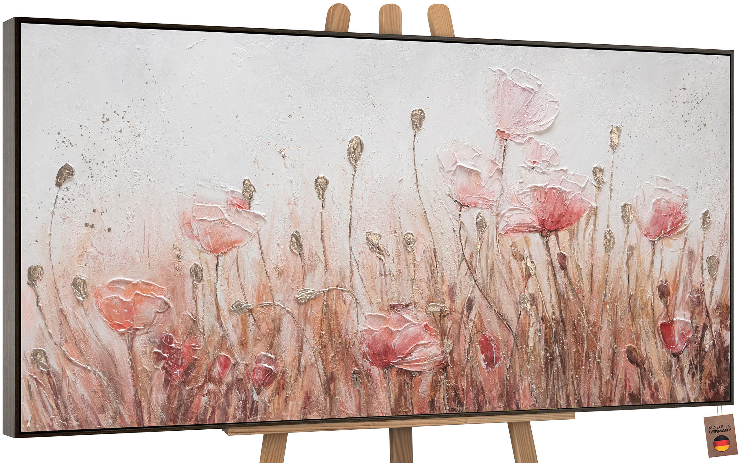 GEMÄLDE April Schattenfugenrahmen Grau 140x70 cm - Grau, Holz (140/70cm) - YS-art gallery