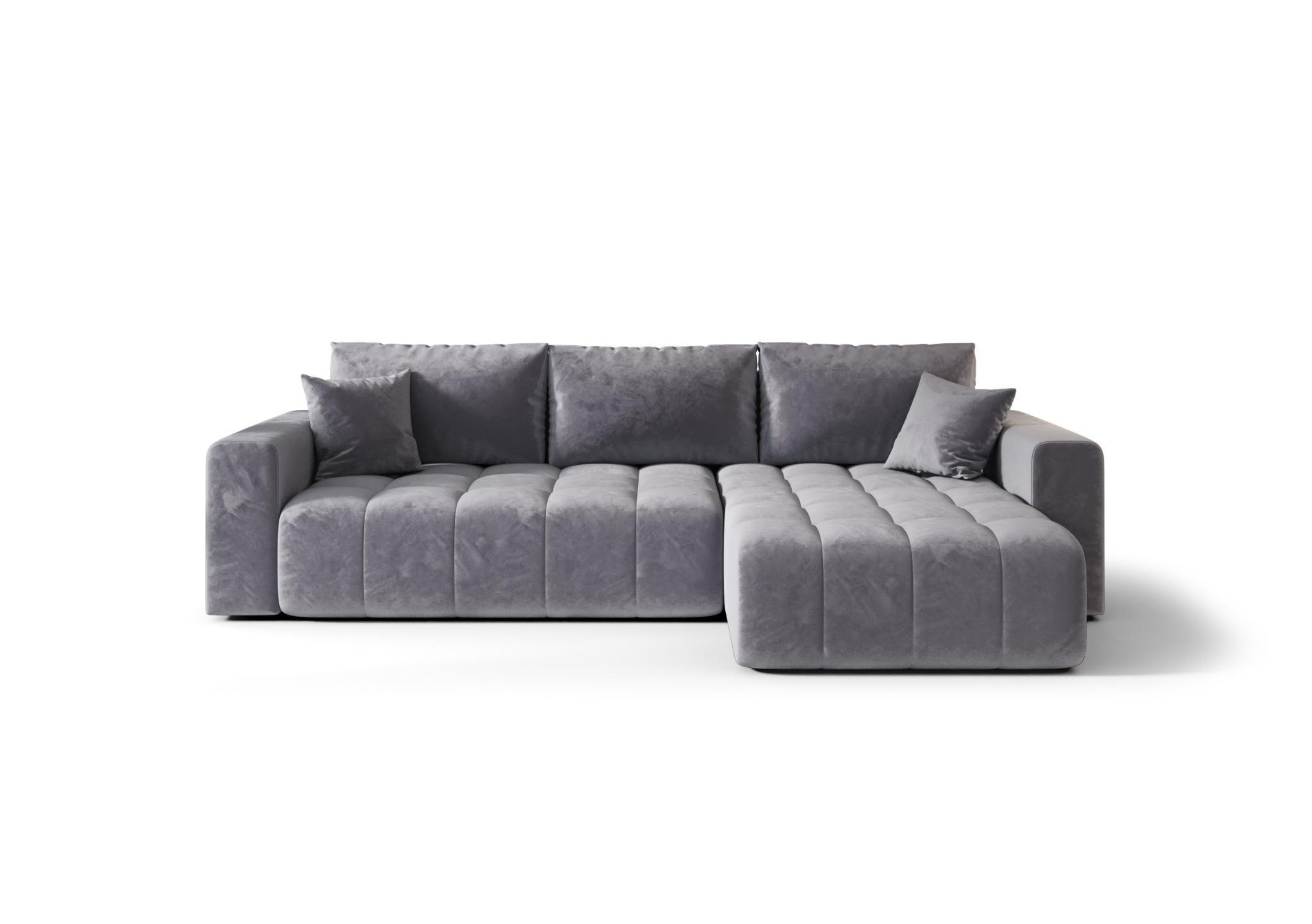 ECKSOFA mit Schlaffunktion MILO R Monolith 70 Rechts - Hellgrau, Textil (280/175cm) - Bedante