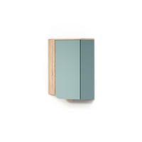 BADSCHRANK Marano Blau-Grau 42.4 x 75 cm mit Tür und offenen Fächern - Blaugrau/Sonoma Eiche, Holzwerkstoff (42.4/75/42.4cm) - Livinity®