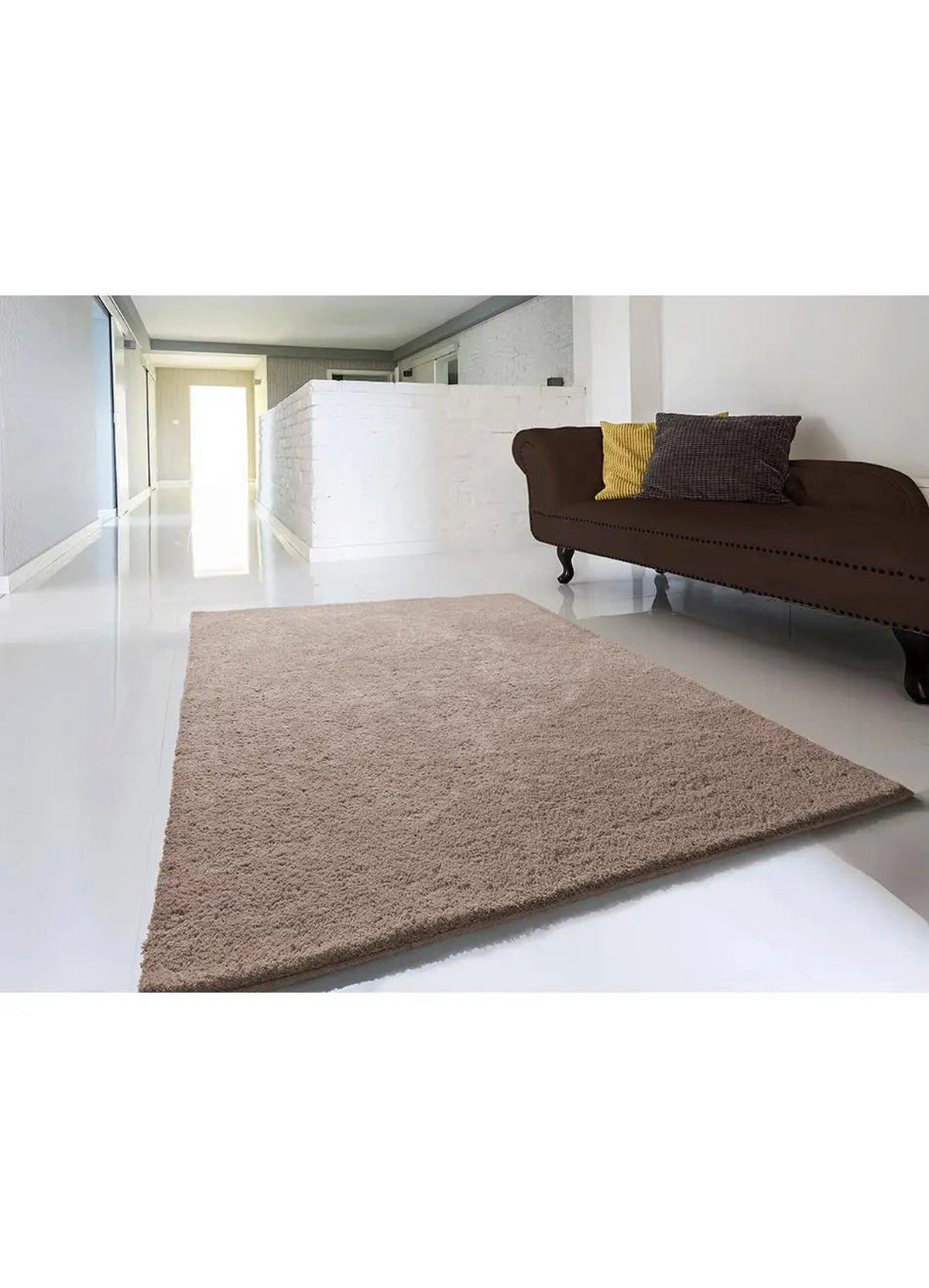 HOCHFLORTEPPICH Braun Shanghai 60/110 cm - Braun, Textil (60/110cm) - Atticgo