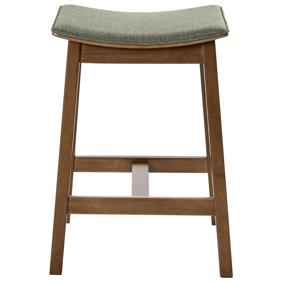 BARHOCKER 2er-Set Dunkelbraun/Grün Dixon - Dunkelbraun/Grün, Holz (45/63/39cm) - Beliani