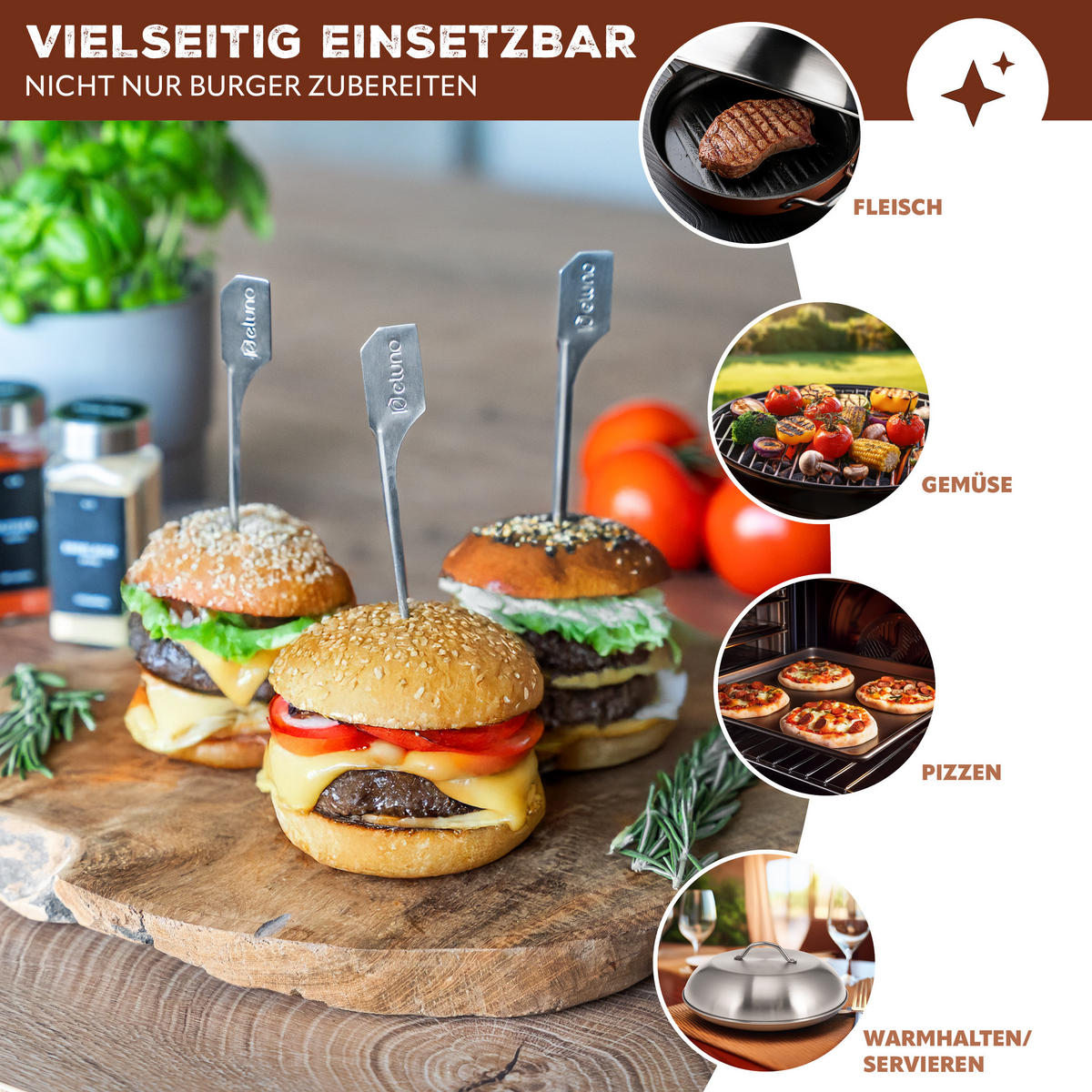 BURGERHAUBEN 2er-Set, silber, Edelstahl - Edelstahlfarben, Metall (32/11.5/32cm) - bremermann