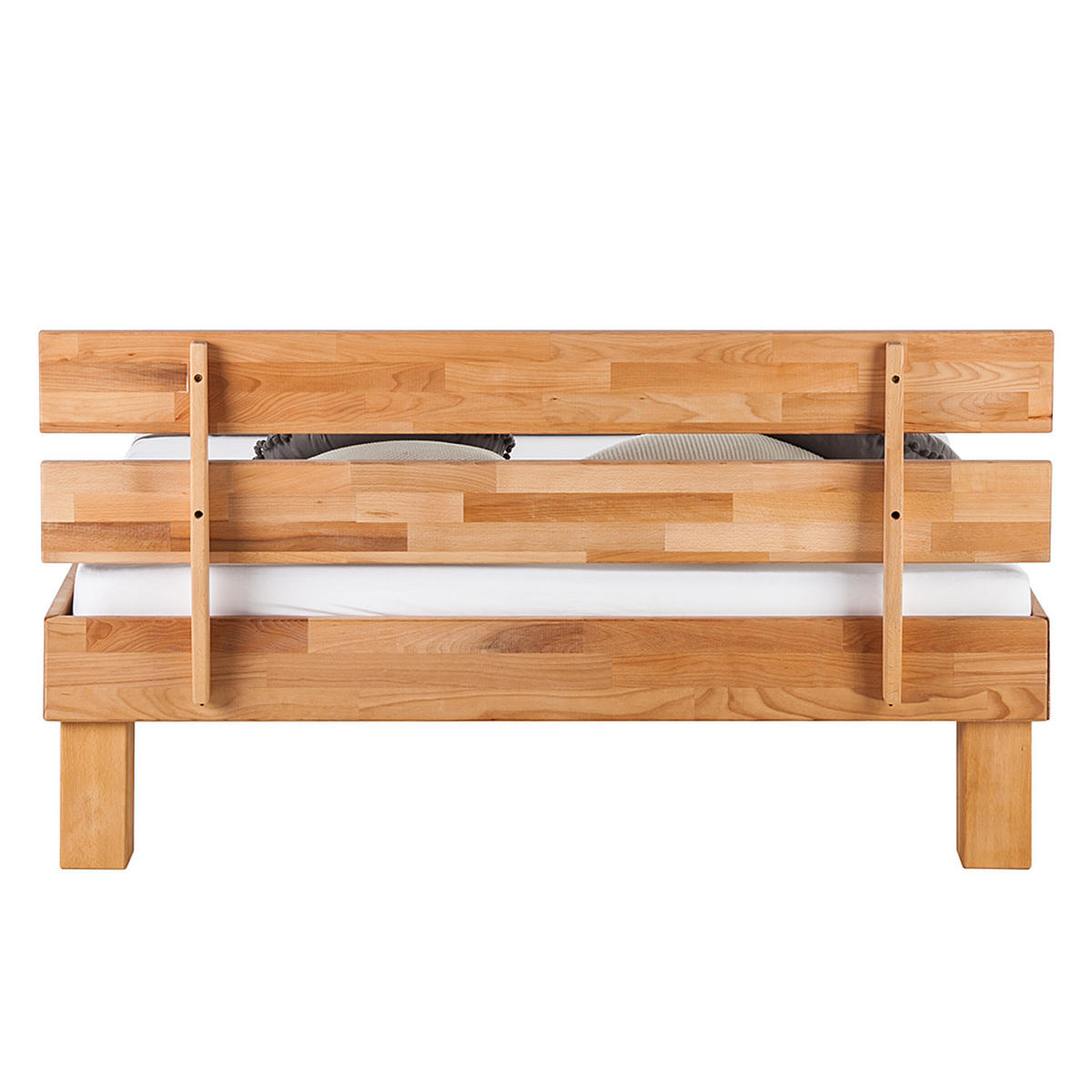 BETT - Massivholz - Kernbuche, Holz - home24