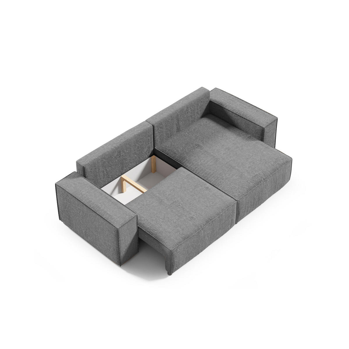 ECKSOFA Schlaffunktion Bento mini Dunkelgrau (Poso 60) - Dunkelgrau, Textil (148/257cm) - Meblito