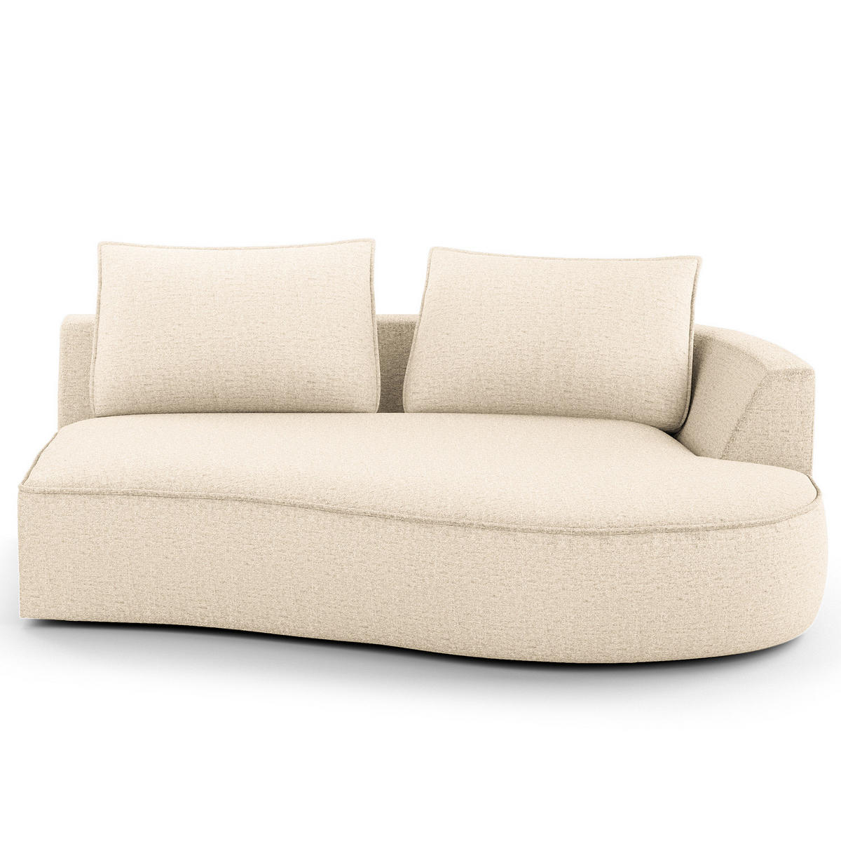 OTTOMANE - modular - Champagner/Schwarz, Kunststoff/Textil (196/82/146cm) - home24