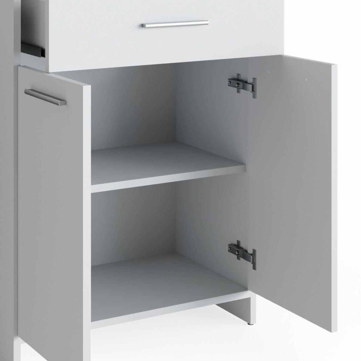 MIDISCHRANK Kiko Weiß 60 x 80 cm - Weiß, Holzwerkstoff (60/80/33.1cm) - Vicco