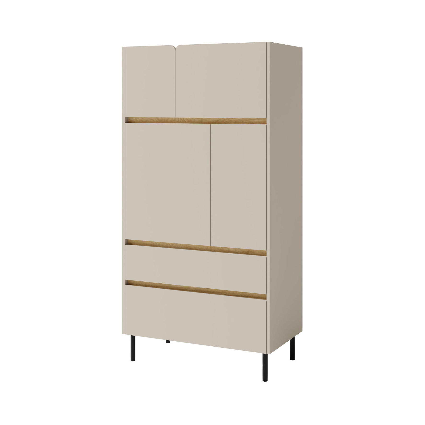 Beautysofa Highboard Beige 80x165x40 cm